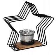Świeczniki - Świecznik Metalowy Gwiazdka 17 Cm Ozdoba Na Święta - miniaturka - grafika 1