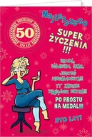 Kartki okolicznościowe i zaproszenia - Karnet okolicznościowy, 50 urodziny, Party01 - miniaturka - grafika 1
