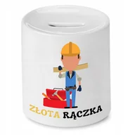Skarbonki - SKARBONKA DLA BUDOWLAŃCA ZŁOTA RĄCZKA PREZENT z Nadrukiem ze Zdjęciem - miniaturka - grafika 1