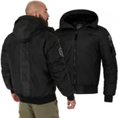 Odzież taktyczna i umundurowanie - Kurtka zimowa z kapturem Pit Bull Beejay II '24 - Czarna M - miniaturka - grafika 1