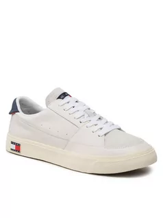 Sneakersy męskie - Tommy Jeans Sneakersy Vulcanized Ess EM0EM01106 Beżowy - grafika 1