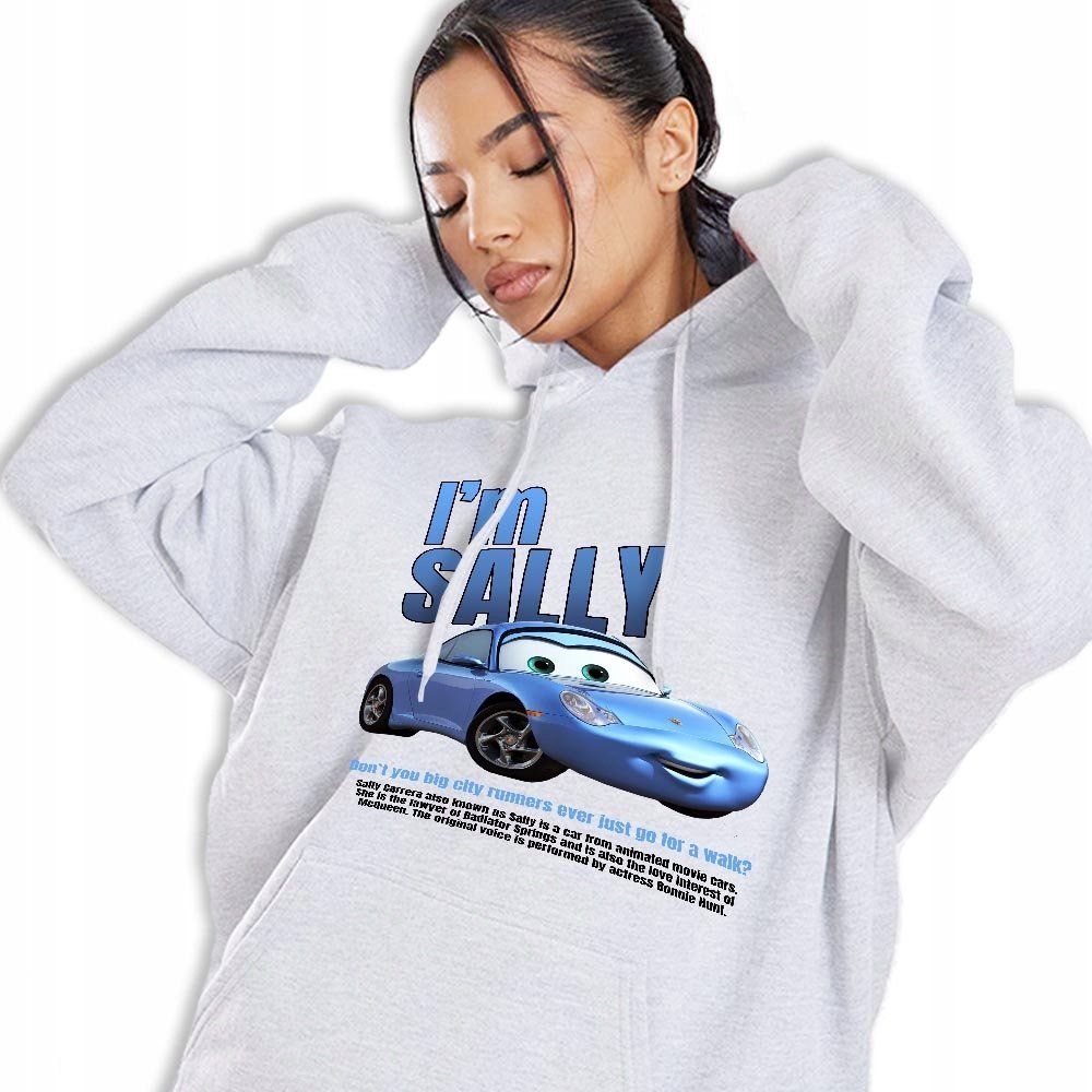 Bluza Z Kapturem Szara I'M SALLY Młodzieżowe Trendy Stylowe Wzory Rozmiar L