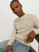 Swetry męskie - Jack & Jones Sweter w kolorze beżowym - miniaturka - grafika 1
