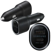 Ładowarki do telefonów - Oryginalna Ładowarka do samochodu Samsung EP-L4020NBEGEU USB + TYPE-C 15W/ 25W Czarna - miniaturka - grafika 1