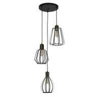 Lampy sufitowe - Senator lampa wisząca 3xE27 czarna/antyczny mosiądz 24903-3BK - miniaturka - grafika 1
