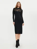 Sukienki - Sisley Sukienka dzianinowa 1MNPMV00S Czarny Slim Fit - miniaturka - grafika 1