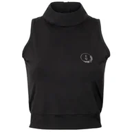 Koszulki jeździeckie - Koszulka croptop EQ.QUEEN Rylee 24SS damska czarna, rozmiar: XS - miniaturka - grafika 1