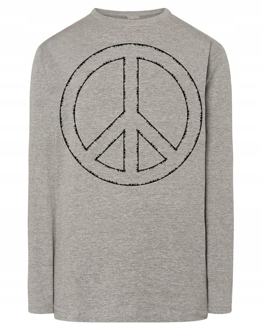 Longsleeve męski nadruk Pacyfka Znak Pokój r.L