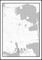 Plakaty - Plakat, Ząbki mapa czarno biała, 50x70 cm - miniaturka - grafika 1