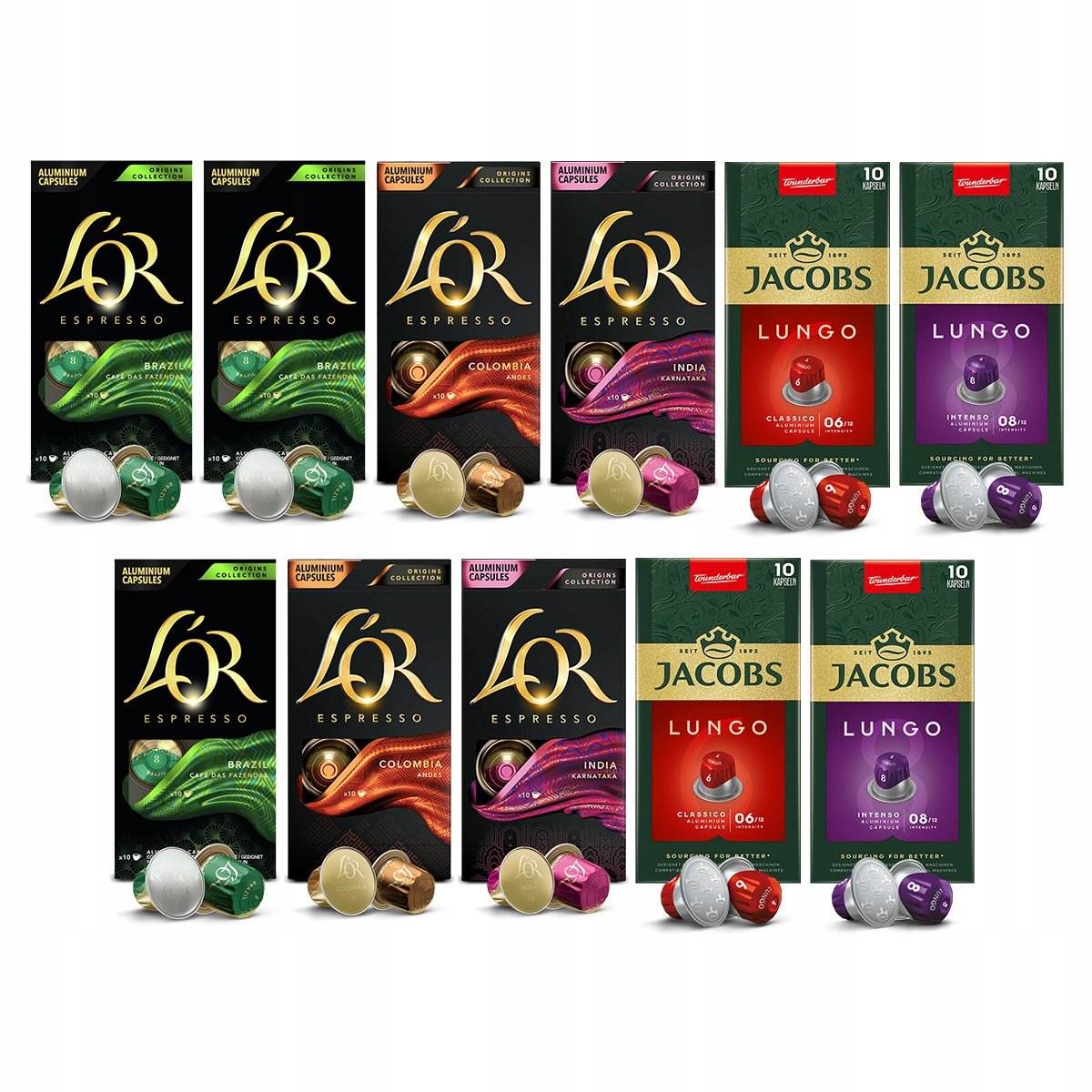 Kapsułki Jacobs i L'or mix do Nespresso(r)* [110 kapsułek] 9+2 Gratis!