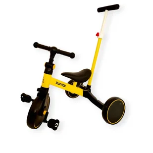 Rowerek Biegowy Trójkołowy 3w1 003 Żółty + KIJ - Rowerki trójkołowe - miniaturka - grafika 1