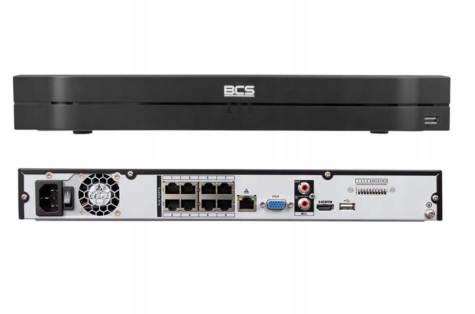 BCS-L-NVR0802-A-4KE-8P2L IP BCS 8 kanałowy, PoE
