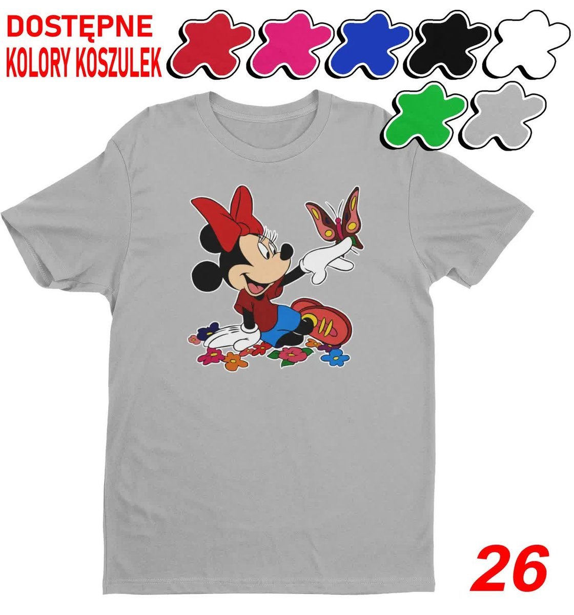 Dziecięca Koszulka Z Nadrukiem Duży Wybór Myszka Miki Różne -L 146-152