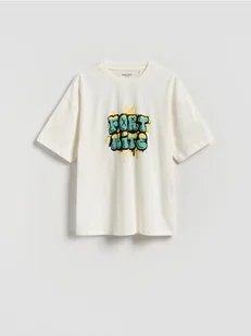 Reserved - T-shirt z nadrukiem Fortnite - biały - Koszulki dla chłopców - miniaturka - grafika 1