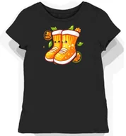 Koszulki i topy damskie - Koszulka damska czarna z motywem pomarańczowego stylu kawaii XS - miniaturka - grafika 1