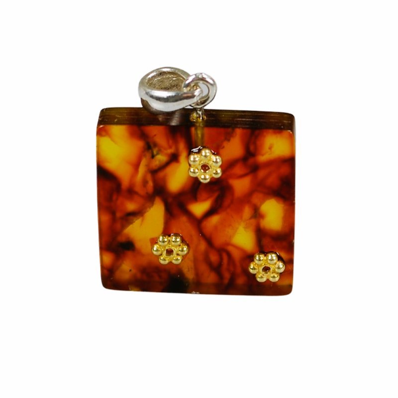 Wisior z koniakowego bursztynu