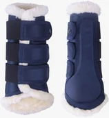 Akcesoria jeździeckie - Ochraniacze kontaktowe z futerkiem ASTANA kolekcja jesień-zima 2020/21 - QHP - navy - miniaturka - grafika 1