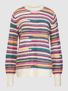 Swetry damskie - Sweter z dzianiny ze wzorem w paski model ‘Kamara’ - miniaturka - grafika 1