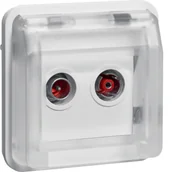 Gniazdka elektryczne - Berker W.1 Moduł Berker Gniazdo antenowe RTV końcowe z pokrywą, IP55, biały - miniaturka - grafika 1