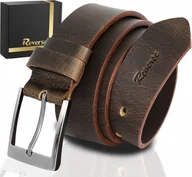 Paski - Szeroki skórzany pasek męski do JEANSÓW REVERSE SKÓRA NATURALNA LICOWA 100 - miniaturka - grafika 1