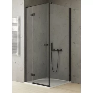 New Trendy Reflexa Black kabina prysznicowa 90x120 cm lewe czarny półmat/szkło przezroczyste EXK1336/EXK0299 - Kabiny prysznicowe - miniaturka - grafika 1