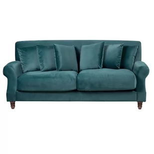 Beliani Sofa trzyosobowa welur lazurowa EIKE - Sofy i kanapy - miniaturka - grafika 1