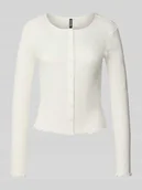 Swetry damskie - Kurtka z dzianiny o kroju slim fit z czystej bawełny model ‘MARIE’ - miniaturka - grafika 1