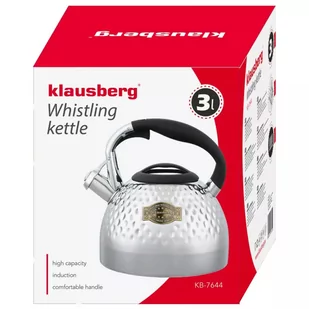 KLAUSBERG KB-7644 CZAJNIK STALOWY Z GWIZDKIEM 3L  - Czajniki na gaz - miniaturka - grafika 8