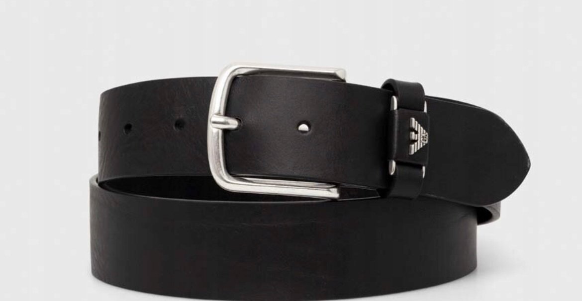 Pasek czarny Emporio Armani skóra r. 120
