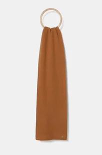 Calvin Klein szalik wełniany kolor brązowy gładki K60K612603 - Apaszki i szaliki damskie - miniaturka - grafika 1