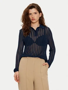 Tommy Hilfiger Sweter WW0WW44454 Granatowy Slim Fit - Swetry damskie - miniaturka - grafika 1