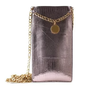 PURO GLAM Chain - Etui uniwersalne do smartfonów z 2 kieszeniami na karty w/gold chain XL (brązowy) PGPCCHAIN3XL - Etui i futerały do telefonów - miniaturka - grafika 4