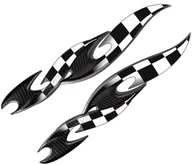 Akcesoria motoryzacyjne - 5x NAKLEJKA WLEP ZNACZEK TATTOO NA AUTO FOLIA SAMOPRZYLEPNA CARBON TRIBAL SZACHOWNICA 30 x 12cm 1/06147 - miniaturka - grafika 1