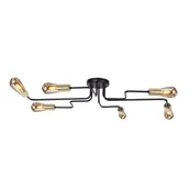 Lampy sufitowe - Kaja ALFRED OLSZEWSKI Czarno-złota lampa sufitowa na sześć żarówek K-4940 z serii KUGA - miniaturka - grafika 1