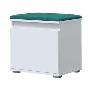 Minimalistyczna szafka na buty z siedziskiem biały + zielony - Ekori 5X - Szafki na buty - miniaturka - grafika 1
