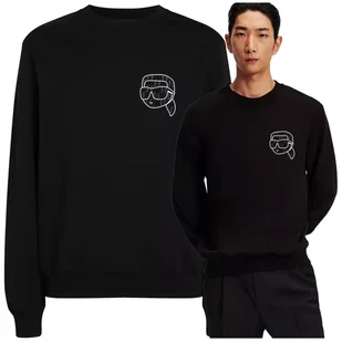 Bluza Męska Czarna Ładna Bawełna Logo Karl Lagerfeld bez kaptura Bluza Męska Czarna Ładna Bawełna Logo Karl Lagerfeld bez kaptura r.XL - Bluzy męskie - miniaturka - grafika 1