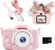 Zabawki interaktywne dla dzieci - APARAT FOTOGRAFICZNY KOTEK + KARTA 32GB - miniaturka - grafika 1