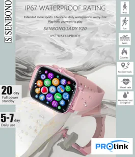 Senbono Y20 Różowy - Smartwatch - miniaturka - grafika 1