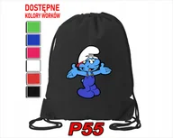 Torby szkolne - WOREK SZKOLNY NA WF BUTY SPORTOWY DLA DZIECKA SMERFY 5 WZORÓW + IMIĘ - miniaturka - grafika 1