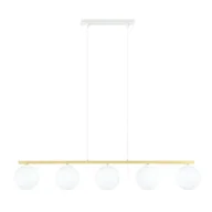 Lampy sufitowe - Allora lampa wisząca 5-punktowa biała/złota/opal 1255/5 - miniaturka - grafika 1