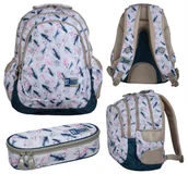 Zestawy szkolne - St. Majewski Zestaw Stright. Plecak + saszetka gratis Piórka boho - miniaturka - grafika 1