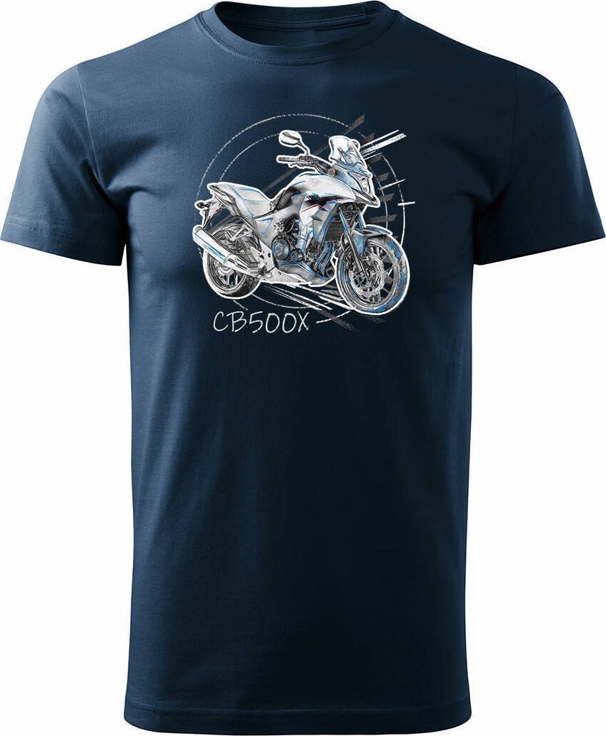 Topslang Koszulka z motocyklem na motor Honda CB 500X 500 X męska granatowa REGULAR XXL