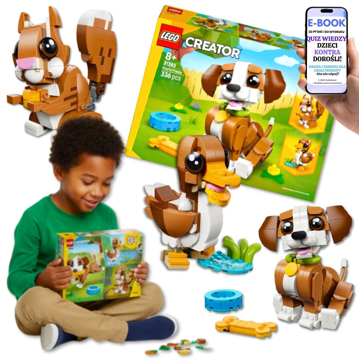 LEGO CREATOR 3w1 PIESEK WIEWIÓRKA KACZKA • ruchome figurki • prezent urodzinowy Dla Dziecka Chłopca Dziewczynki 8 9 10 11 Latki + EBOOK-2