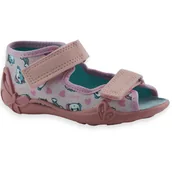 Buty dla dziewczynek - Kapcie z otwartymi paluszkami dla dziewczynki do żłobka Befado 342P070 Papi - miniaturka - grafika 1