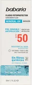 Balsamy i kremy do opalania - Krem do ochrony przeciwsłonecznej Babaria Sun Mineral Fotoprotector Facial Fluid SPF50 50 ml (8410412490245) - miniaturka - grafika 1