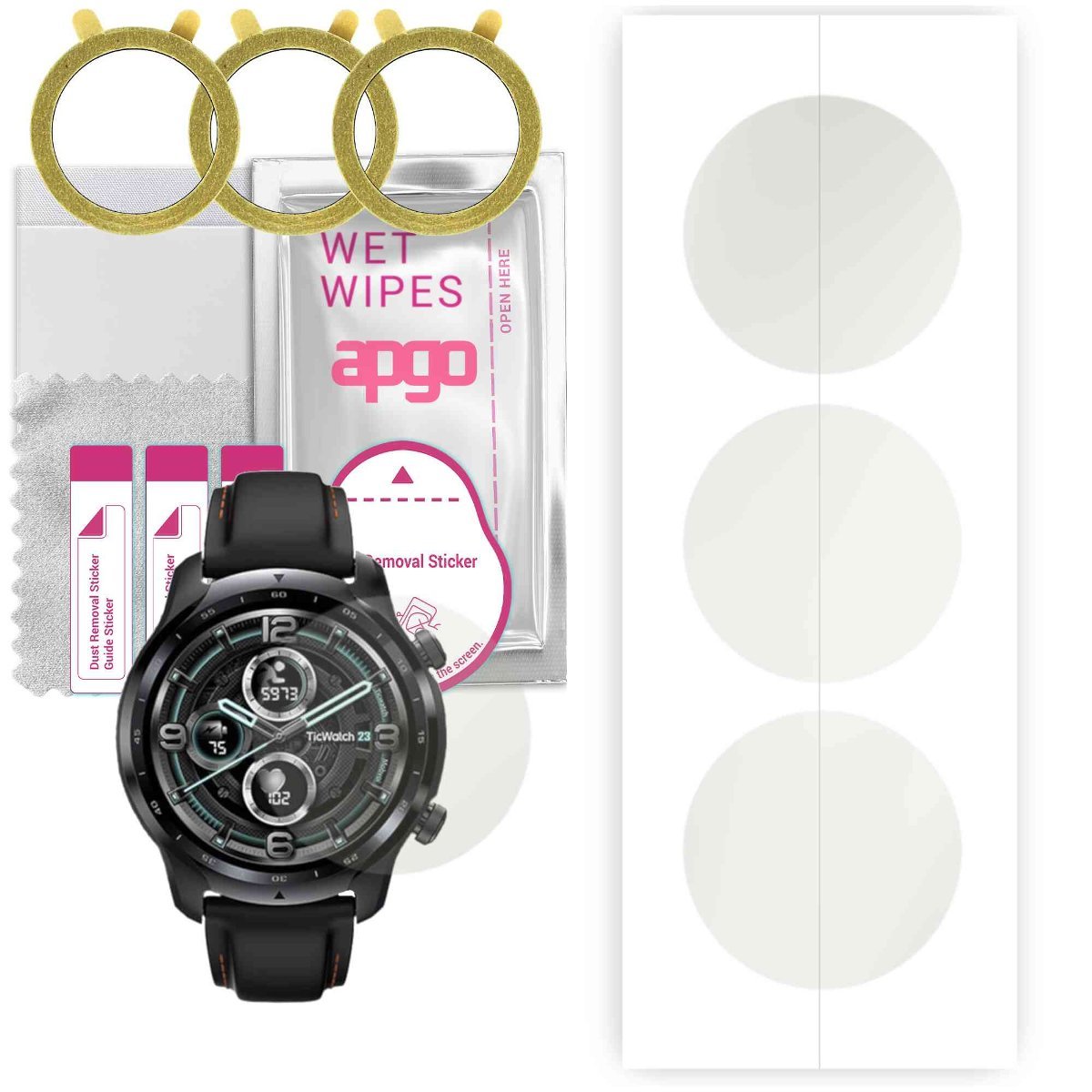 3x Folia hydrożelowa MATOWA do Mobvoi TicWatch Pro 3 LTE - apgo Smartwatch Hydrogel MATTE Protection Ochrona na ekran smartwatcha