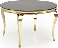 Stoły - Stół okrągły REGINALD 2 120x120 czarny/złoty HALMAR - miniaturka - grafika 1