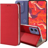 Etui i futerały do telefonów - ETUI Z KLAPKĄ DO MOTOROLA MOTO E15 / G05 CZERWONE MAGNETYCZNE KABURA CASE - miniaturka - grafika 1
