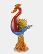 Figurki dekoracyjne - Figura Szklana w Stylu Murano Kolorowy Łabędź 43 cm - miniaturka - grafika 1