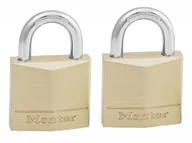 Kłódki - MasterLock Zestaw - 2x Kłódka mosięzna 40mm - HS/22mm - 6mm - na jeden klucz 140 - miniaturka - grafika 1